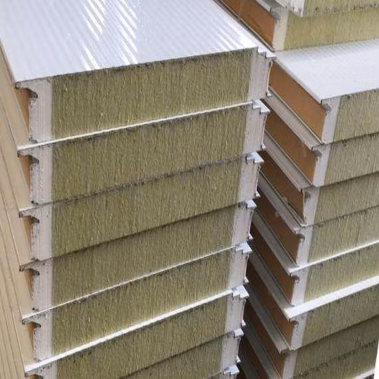 내부 및 외부 벽용 고밀도 미네랄 울 암면/암면 샌드위치 패널로 만들어진 강철 건물 벽 패널